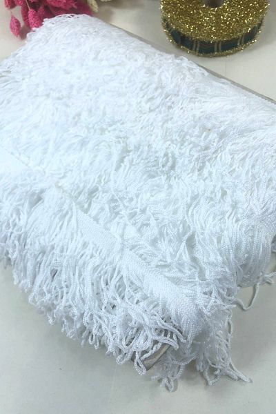 Hobigram White Rope Fringe Tassel Width 20 cm 1 Meter – Special Design, Accessory, Quality Production, Eye-Catching Style –