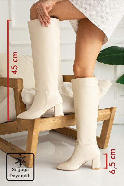 Parparastil حذاء طويل نسائي بيج