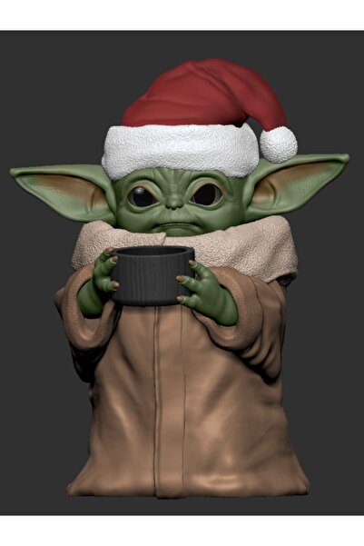 House Of Figure Baby Yoda Figure Christmas - Bebek Yoda Yılbaşı Figürü - 15x1...