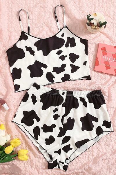 PEMBİŞ HOMEWEAR Tex Supersoft Shorts Set,Cow