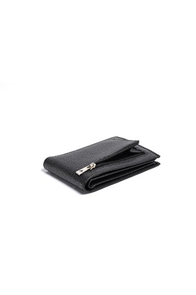 Eminsa Erkek Siyah Hakiki Deri Mıknatıslı Para Klipsli Cüzdan