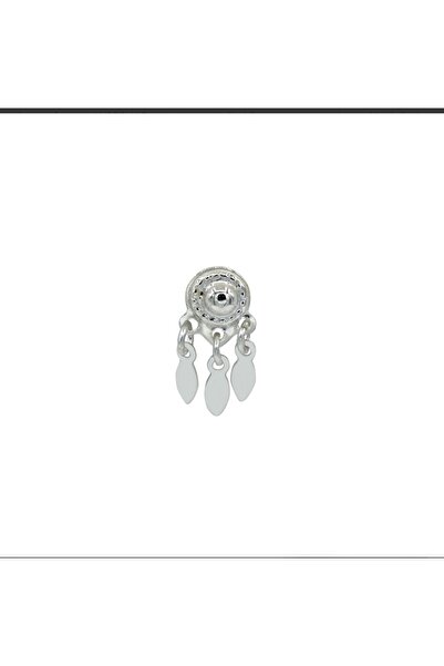 salkersilver Işlemeli Mardin Üç Sarkmalı Beyaz Taşsız Burun Hızması