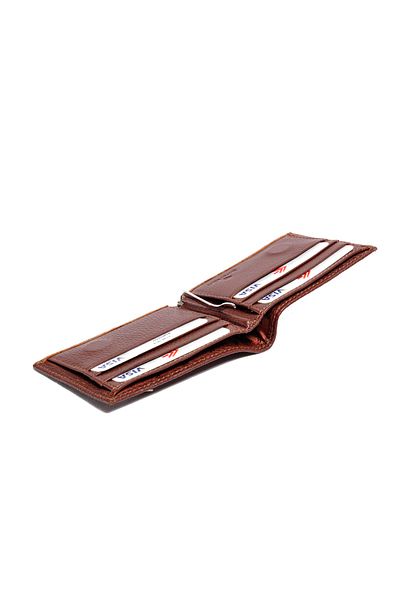 Eminsa Men's Tan Genuine Leather Wallet with Magnet Money Clip