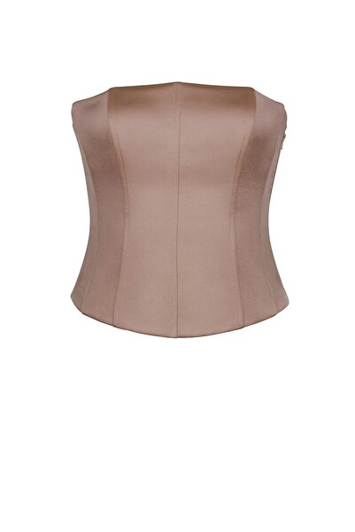 Urban Muse Bağcıklı Bej Korse Top