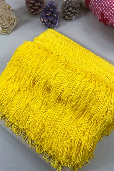 Hobigram Κίτρινη φούντα με κρόσσια πλάτος 20 cm 1 μέτρο – Ειδικό σχέδιο, αξεσουάρ, ποιοτική παραγωγή, λαμπερό στυλ – Deko