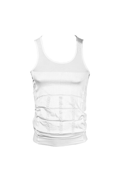 MİSTİRİK Torenova Ανδρικό Αντιχαλαρωμένο Στενό Κορσέ Λευκό Χρώμα