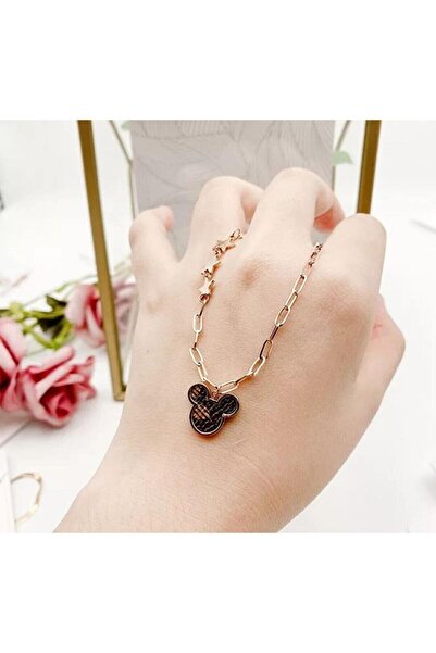 ESJ Paslanmaz Çelik Mickey Minnie Mouse Çocuk Kolye 40 5 Cm