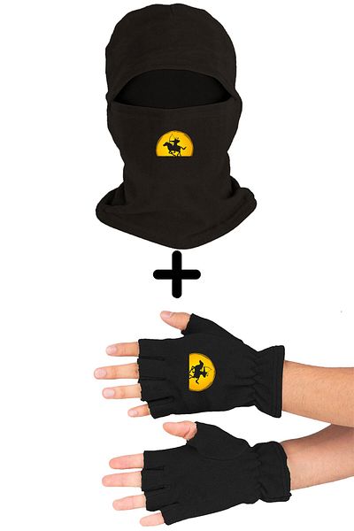 herotasarım Fleece Balaclava - Σετ κομμένα γάντια μαύρο Bll2079
