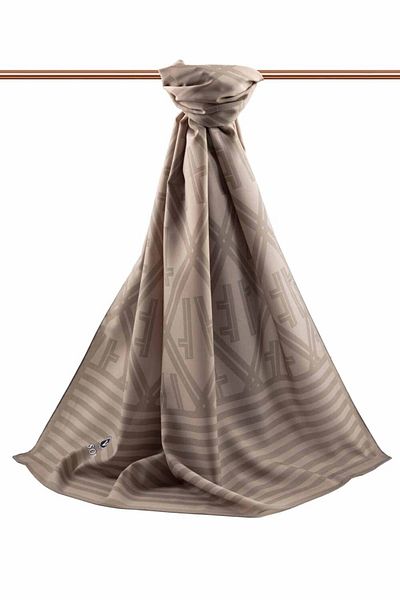 Vissona Γυναικείο σάλι πολυτελείας Medina Silk Beige-4