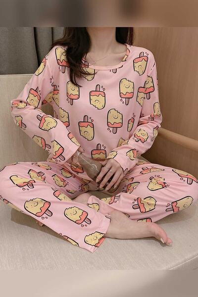 PEMBİŞ HOMEWEAR New Ice Cream2 Supersoft Pajama Set