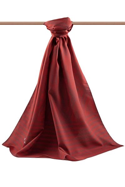 Vissona Γυναικείο πολυτελές μεταξωτό σάλι Medina Claret Red-1