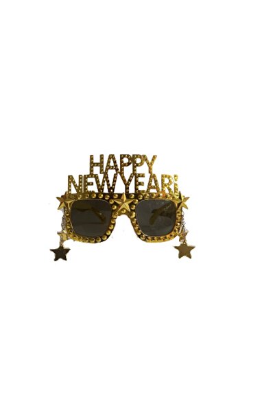 EventPartyStore Yılbaşı Gözlük Happy New Year Yıldızlı Gold