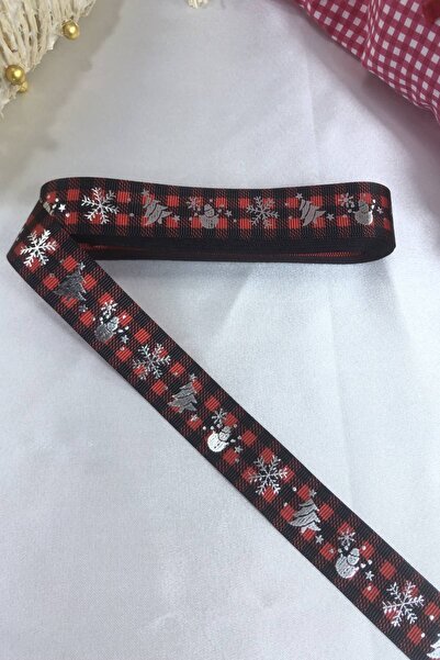 Genel Markalar Yeniyıl 2026 Hediye Paketleme Kurdelesi Siyah Kırmızı Ekoseli ...