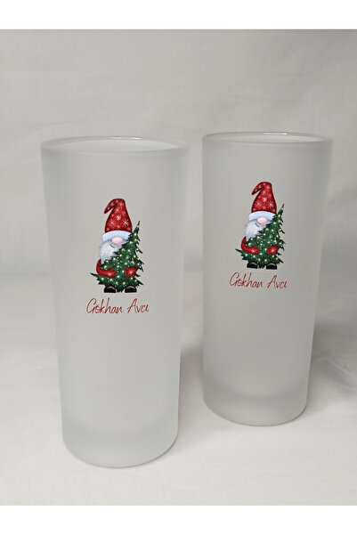 EratCo Yeni Yıl Hediyesi Isimli Özel Tasarım Kişiye Özel Yılbaşı Hediyesi Rakı Bardağı 2'li