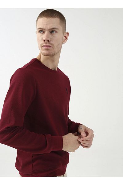 U.S. Polo Assn. Hanorac roșu pentru bărbați - Crew Deck, Cine