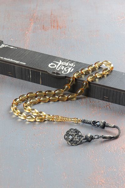 Tesbih Otağı Silver Kazaz Tasseled Fire Amber Rosary