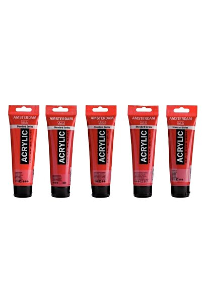Talens Amsterdam Akrilik Boya 120ml 5'li Set Kırmızı Tonu Renkleri