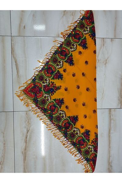 BERÇİN TAKI Beaded Local Shawl Tasseled Hamavi Shawl Authentic Writing