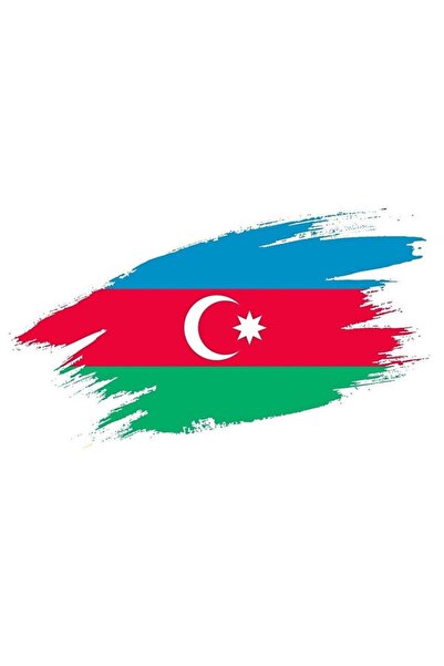 TSC Azerbaycan Bayrağı Sticker Araba Oto Etiket 18cm