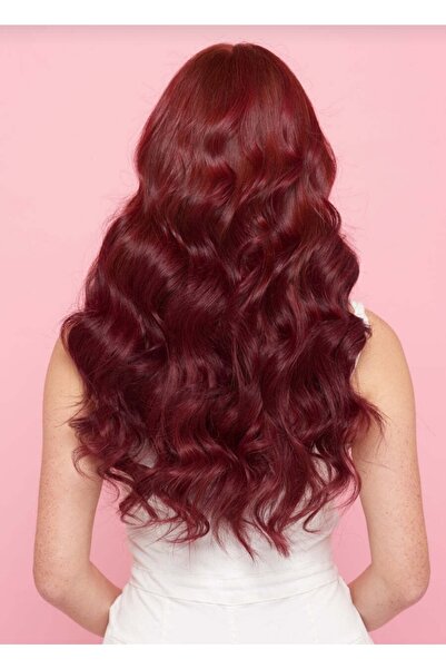 AKOLİFE Şarap Kızılı Yarım Ay Çıt Çıt Postiş - Isıya Dayanıklı Saç