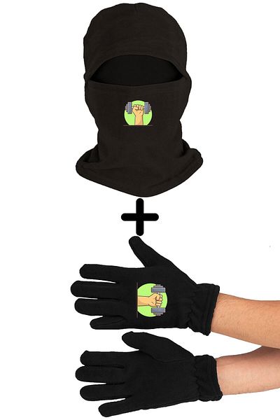herotasarım Set de mănuși lungi din lână Fitness - Balaclava BLL2054