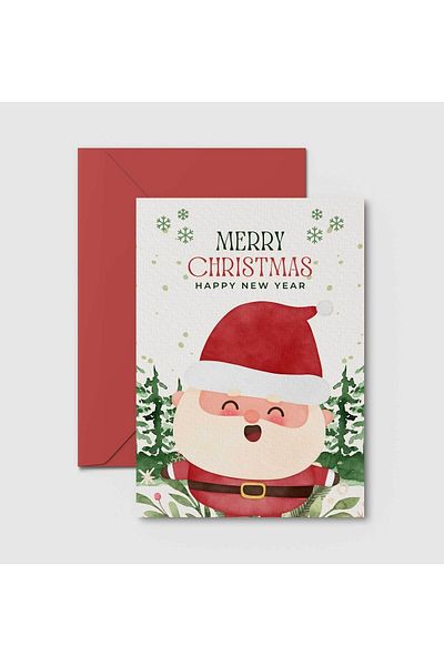 HRS Postcard - Greeting Card & Envelope New Year New Year Christmas Christmas