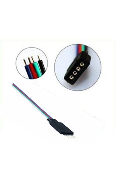 LEDONLİNE 1 Adet Erkek 4 Pin Rgb Şerit Led Soketi Ekleme Aparatı