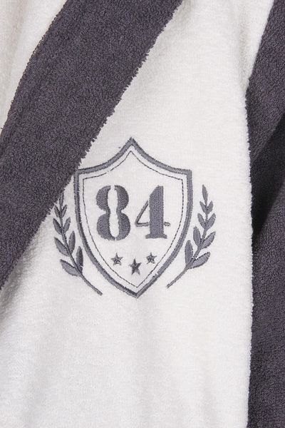 Baveno 100% Cotton Hooded Boy's Bathrobe with Embroidered Chest
