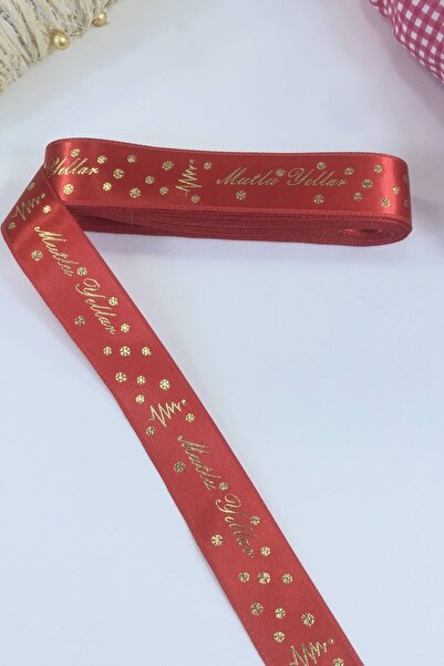 Hobigram New Year 2026 Gift Wrapping Ribbon Red Satin Happy New Year the Price Is for 1 Meter – New Year Ornament