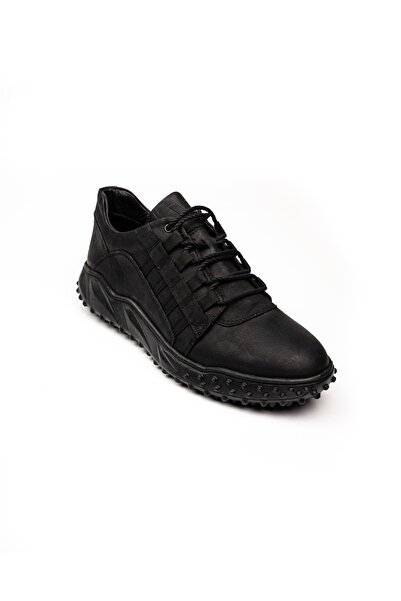 Voyager 5893 Чорні шкіряні чоловічі повсякденні черевики