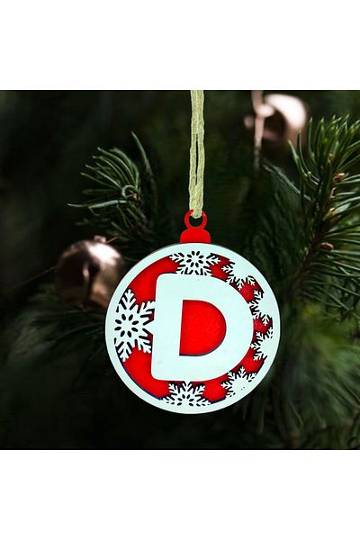 HippoDeco Letter D Christmas Tree Ornament