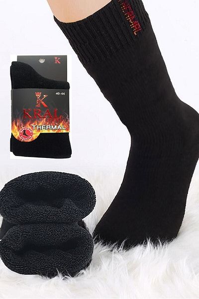 KRAL SOCKS Комплект от 4 мъжки термо зимни чорапи (2 термо + 2 вълнени) чорапи