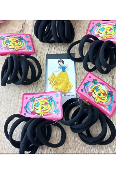 EFLAMEL DESING Black Towel Rubber Buckle Small Hair Accessory 10 Pieces