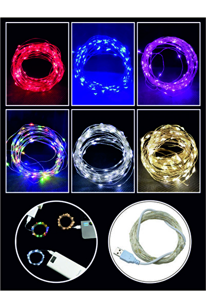 NONYA Peri Led Usb Gİrişli 5 metre PEMBE - Dekoratif - Kolay Kullanım