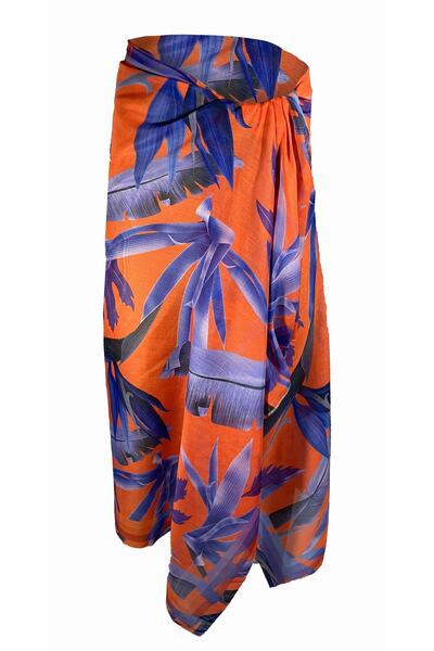 Bolder Amara Orange And Purple Patterned Pareo