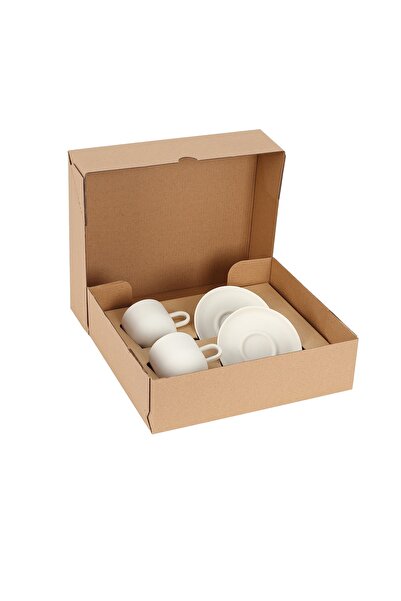 Milim Matbaa 2li Kahve Fincanı Paketleme Kutusu 5 Adet Kraft Renk