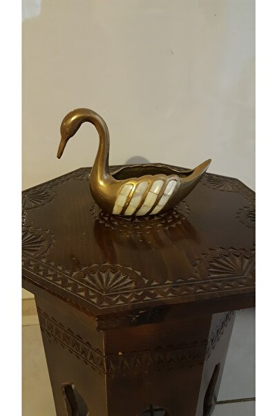 Vintage Pirinç Ve Sedef Işli Kuğu