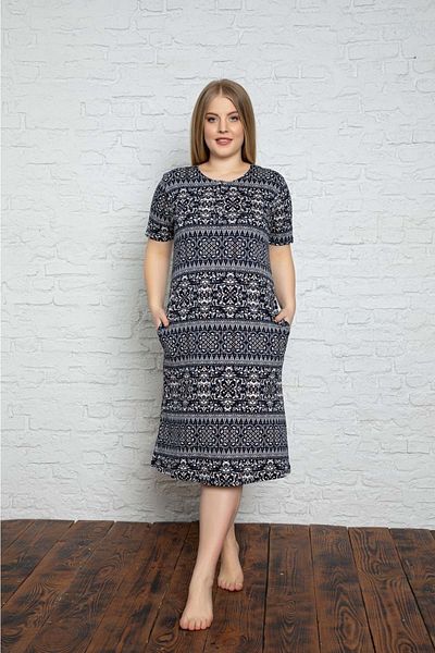 STELLETO Rochie cu decolteu rochie Rochie de damă din bumbac pieptănat cu modele colorate
