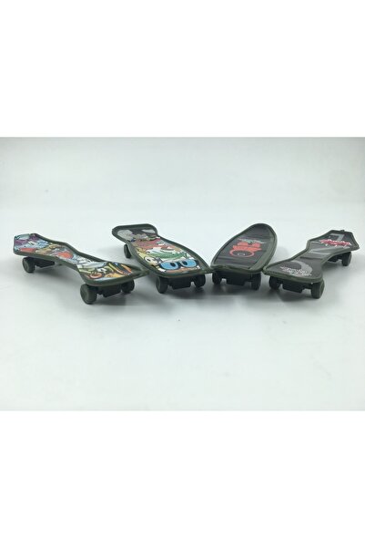 Genel Markalar Skateboard Parmak Kaykay 4lü Baskılı Set Siyah Plastik Tek Ebat