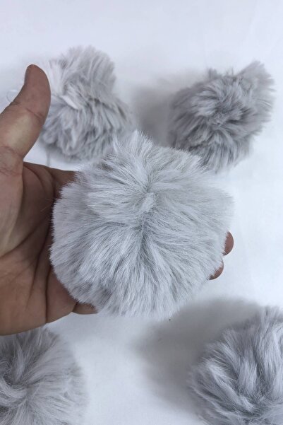 Hobigram Tavşan Tüyü Peluş Ponpon Çanta Ayakkabı Süsleme Tüyü Gri 1 Adet – Di...