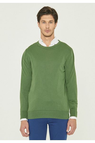 ORGANICATION Pullover - Grün - Figurbetont