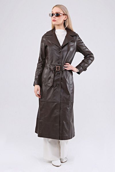 CE-YIL DERİ ÜRÜNLERİ Women's Genuine Leather Overcoat