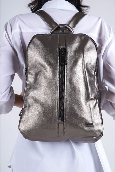 Solo Bag Дамска сребърна раница от мека изпрана кожа
