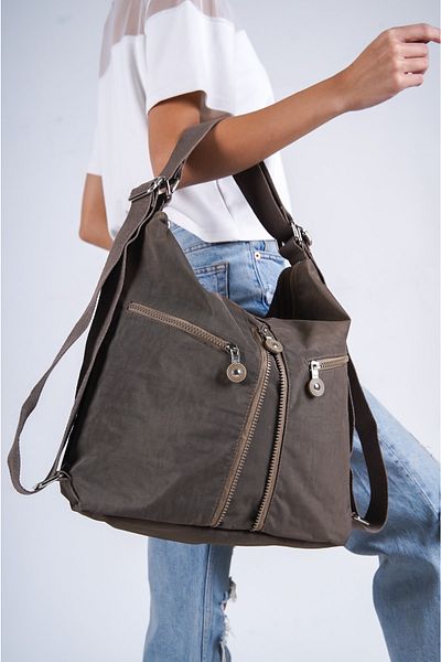Solo Bag Mink Crinkle Waterproof Atât pentru umăr, cât și rucsac