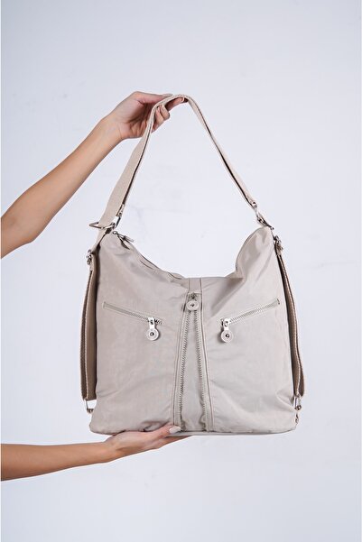 Solo Bag Dámský krémový pomačkaný voděodolný na rameno i batoh