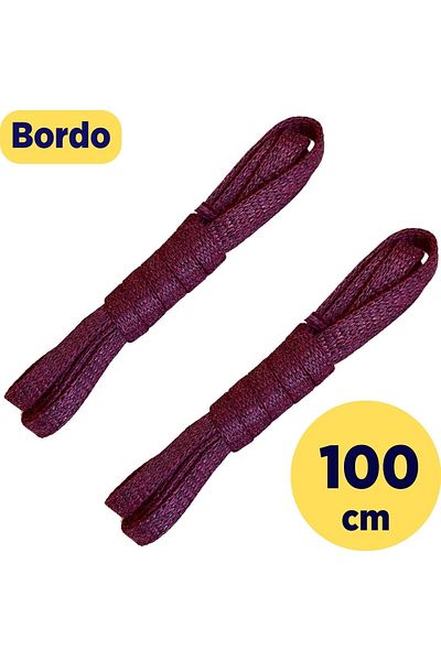 Foottab 100 Cm Claret Red Flat Waxed Laces, Cotton Knitted Boots Shoelaces