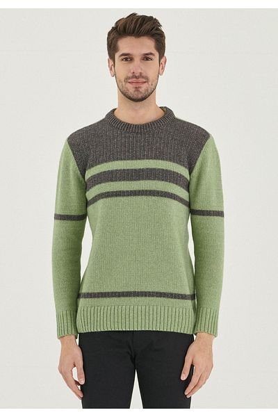 ORGANICATION Pullover - Grün - Figurbetont