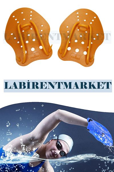 TRENDZONE Orange Adjustable Swimming Hand Flippers 4 Colors with Carrying Bag - Swimming Aid For Sea And Pool
