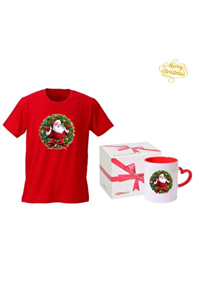 HediyeMania Tricou special de Crăciun cu design Moș Crăciun cu imprimeu și ca...