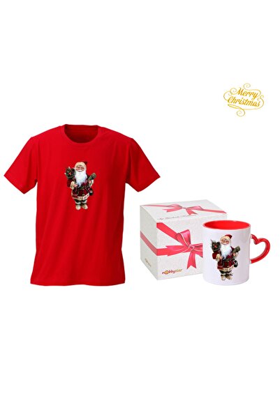 HediyeMania Tricou special de Crăciun cu design Moș Crăciun cu imprimeu și ca...